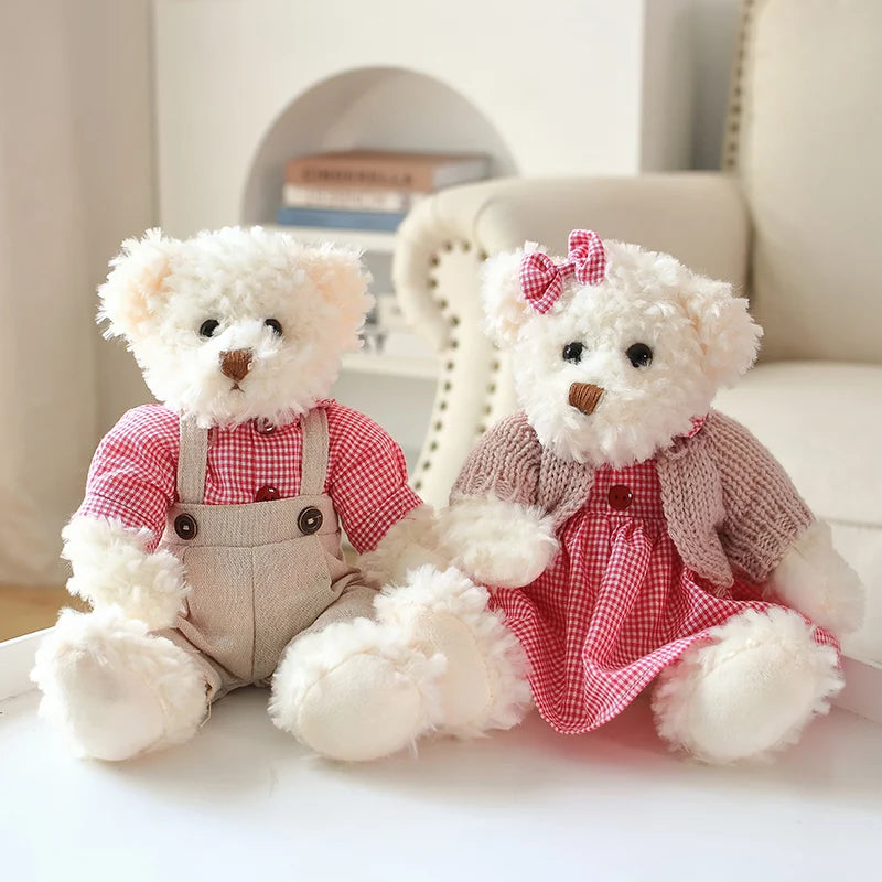 Lot de 2 Oursons en Peluche Kawaii 26cm - Cadeau Idéal pour Filles et Petites Amies