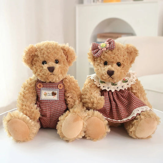 Lot de 2 Ours en Peluche Kawaii 26cm - Cadeau Idéal pour Filles et Petites Amies