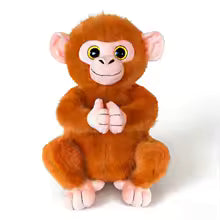 Peluche Singe Main de Bouddha 27cm - Jouet Yeux Scintillants Cadeau Anniversaire
