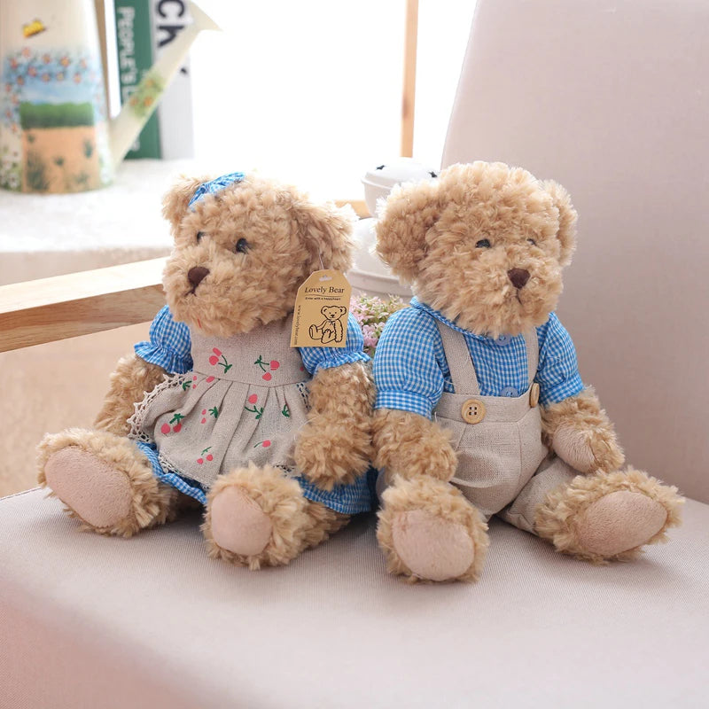 Lot de 2 Ours en Peluche Kawaii 26cm - Cadeau Idéal pour Filles et Petites Amies