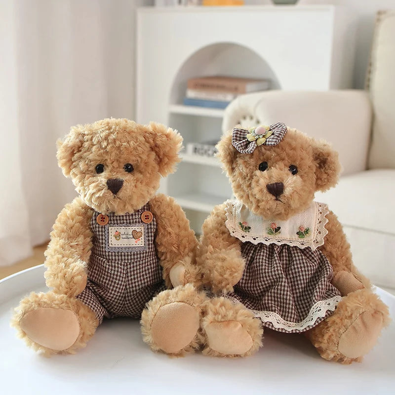 Lot de 2 Ours en Peluche Kawaii 26cm - Cadeau Idéal pour Filles et Petites Amies