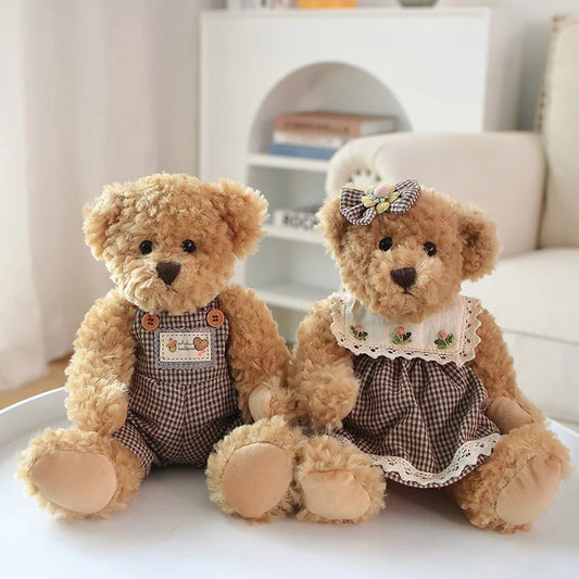 Lot de 2 Ours en Peluche Kawaii 26cm - Cadeau Idéal pour Filles et Petites Amies
