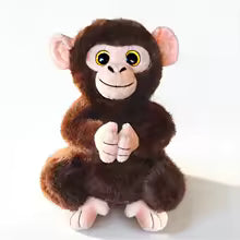 Peluche Singe Main de Bouddha 27cm - Jouet Yeux Scintillants Cadeau Anniversaire