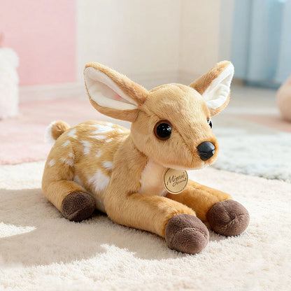 Peluche Cerf Mignon 25cm - Doudou Animal Dessin Animé Doux, Cadeau Enfant Noël Anniversaire