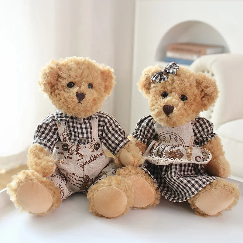 Lot de 2 Ours en Peluche Kawaii 26cm - Cadeau Idéal pour Filles et Petites Amies