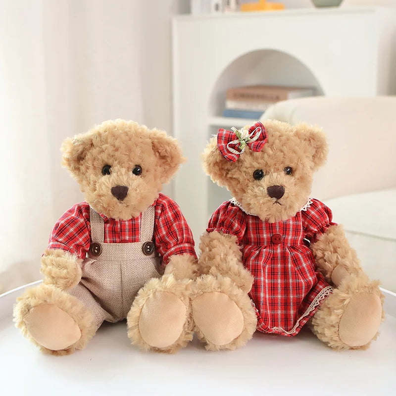 Lot de 2 Ours en Peluche Kawaii 26cm - Cadeau Idéal Fille & Bébé