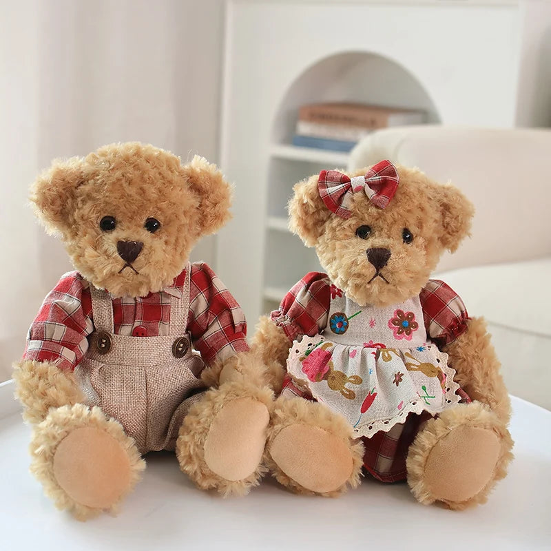 Lot de 2 Oursons en Peluche Kawaii 26cm - Cadeau Idéal pour Filles et Petites Amies