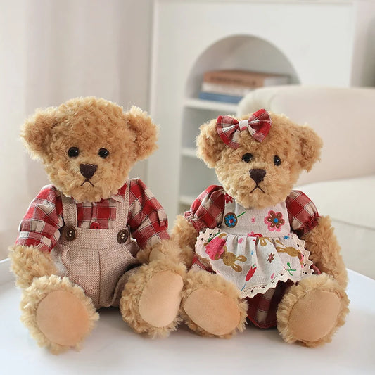 Lot de 2 Oursons en Peluche Kawaii 26cm - Cadeau Idéal pour Filles et Petites Amies