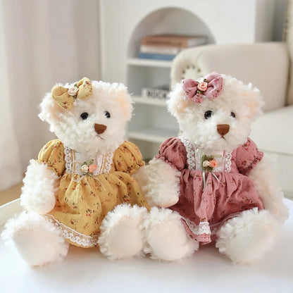 Lot de 2 Ours en Peluche Kawaii 26cm - Cadeau Idéal Fille & Bébé