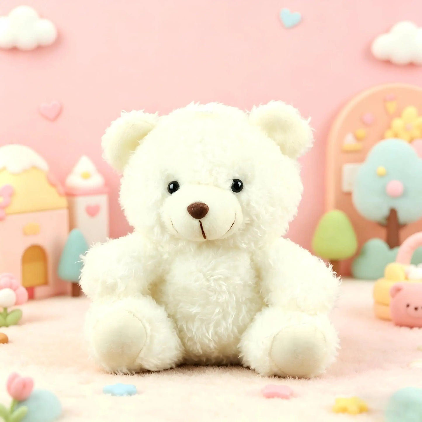 Mini Ours en Peluche Blanc Doux - Lot ou à l'unité pour Fêtes et Cadeaux