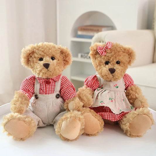 Lot de 2 Ours en Peluche Kawaii 26cm - Cadeau Idéal pour Filles et Amoureux