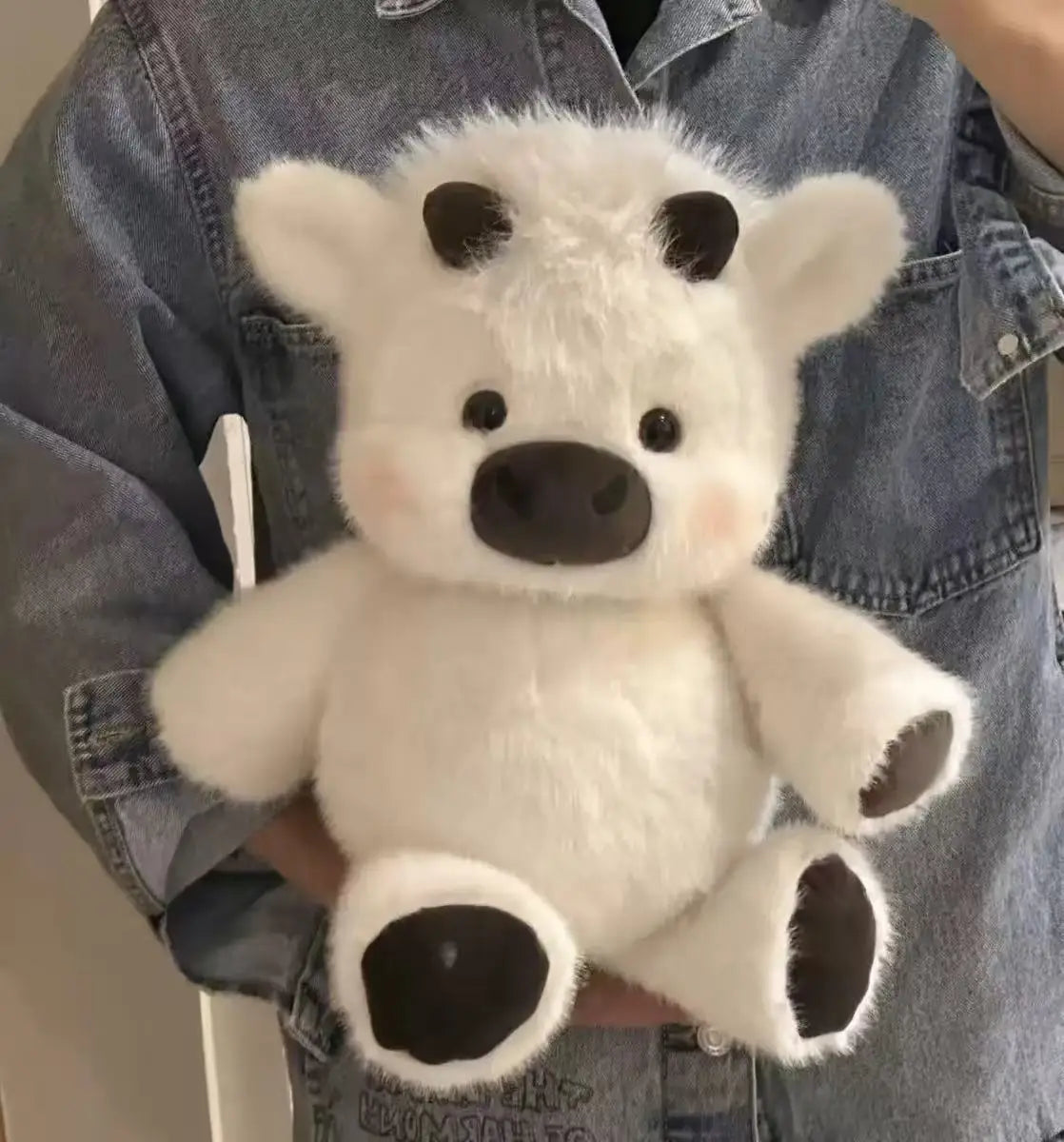 Cochon en Peluche Doux 17,7 Pouces - Cadeau Créatif et Soutien Émotionnel (Blanc)
