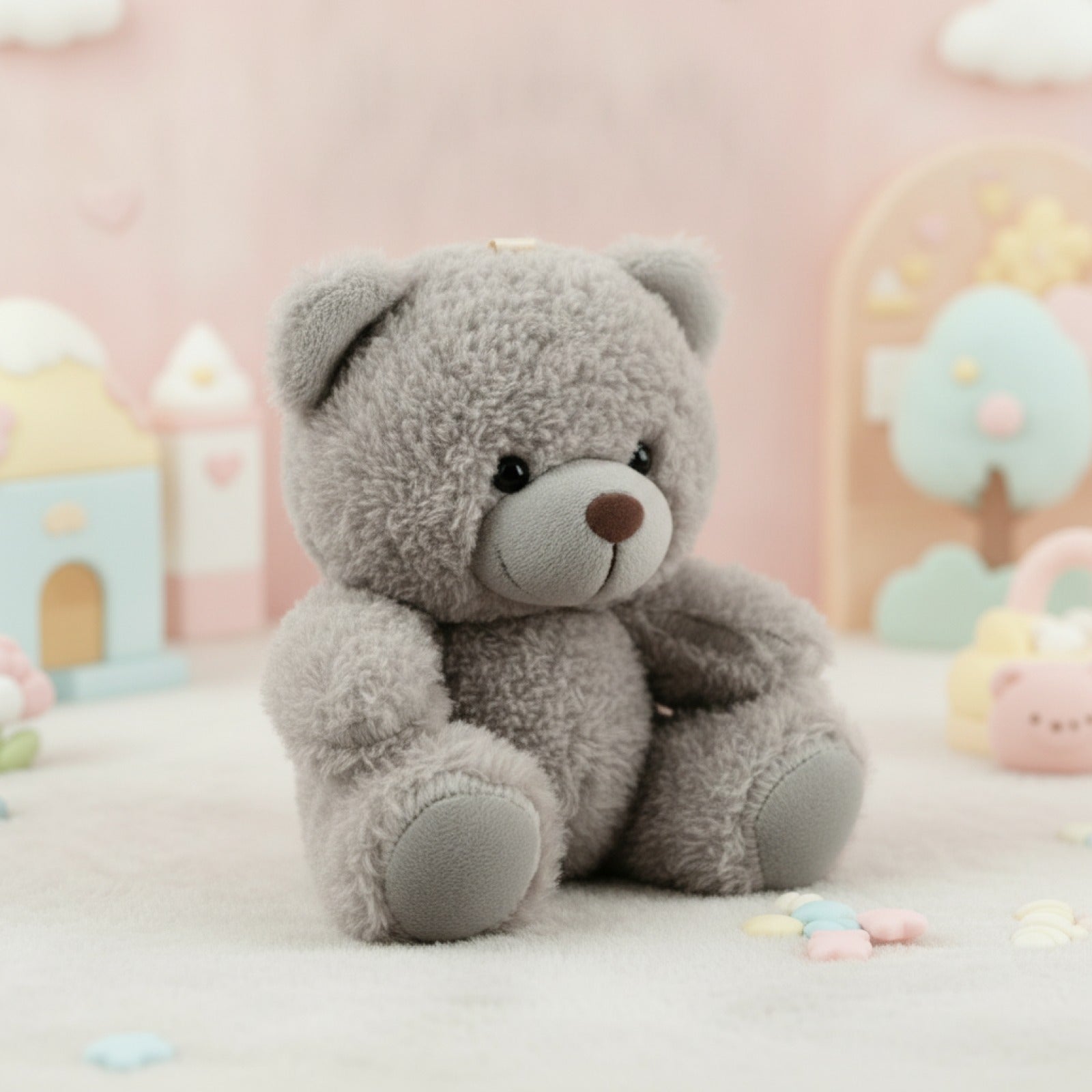 Mini Ours en Peluche Doux Gris - Lot de 1 ou 2 pour Fêtes et Cadeaux