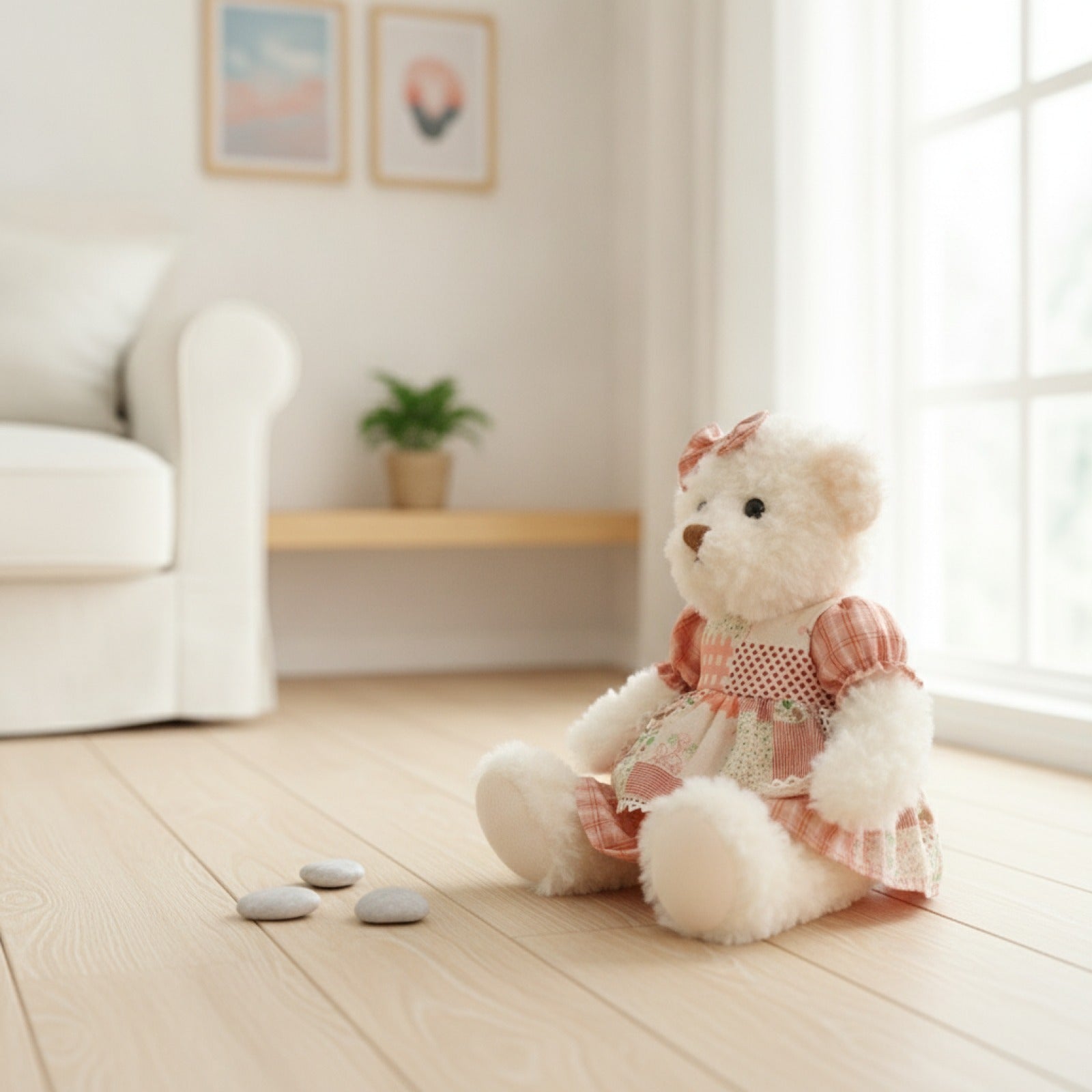 Lot de 2 Ours en Peluche Kawaii 26cm - Cadeau Idéal Filles & Bébé