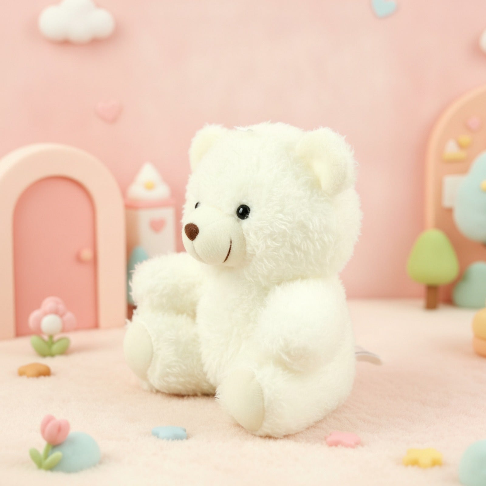 Mini Ours en Peluche Blanc Doux - Lot ou à l'unité pour Fêtes et Cadeaux