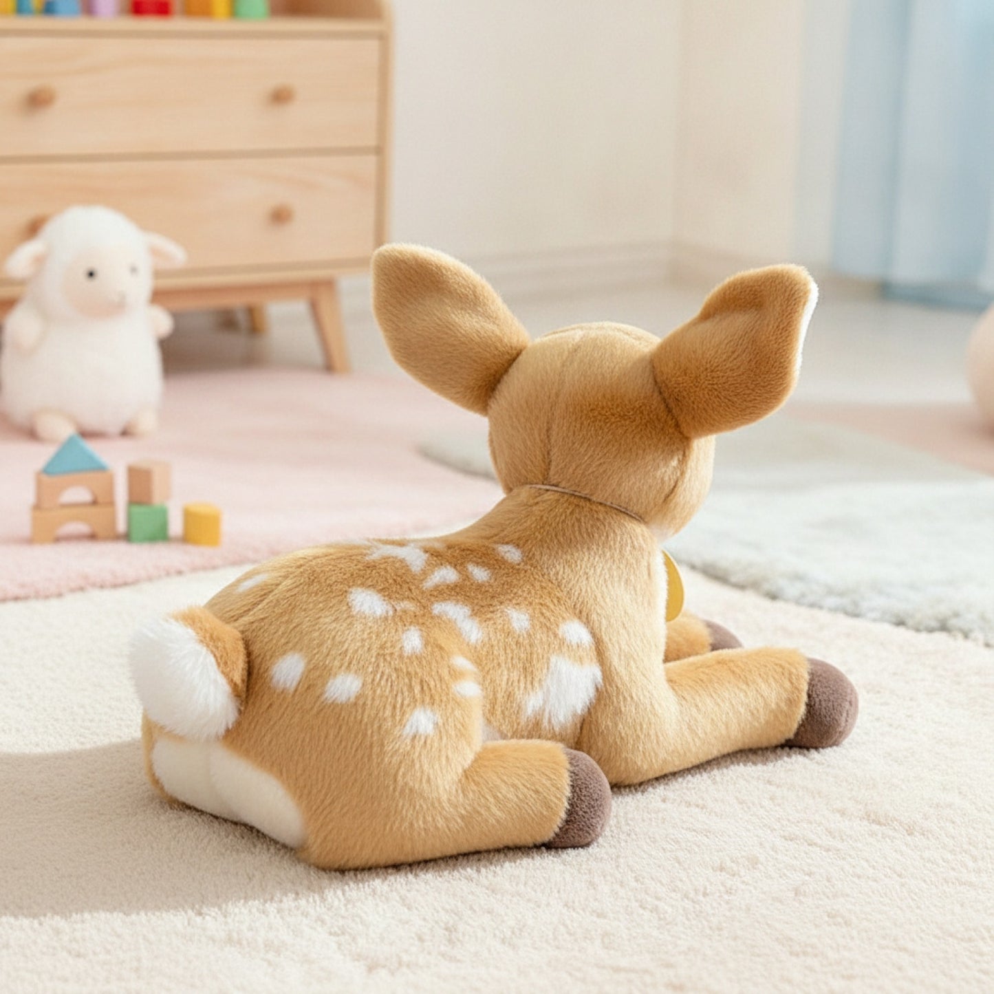 Peluche Cerf Mignon 25cm - Doudou Animal Dessin Animé Doux, Cadeau Enfant Noël Anniversaire