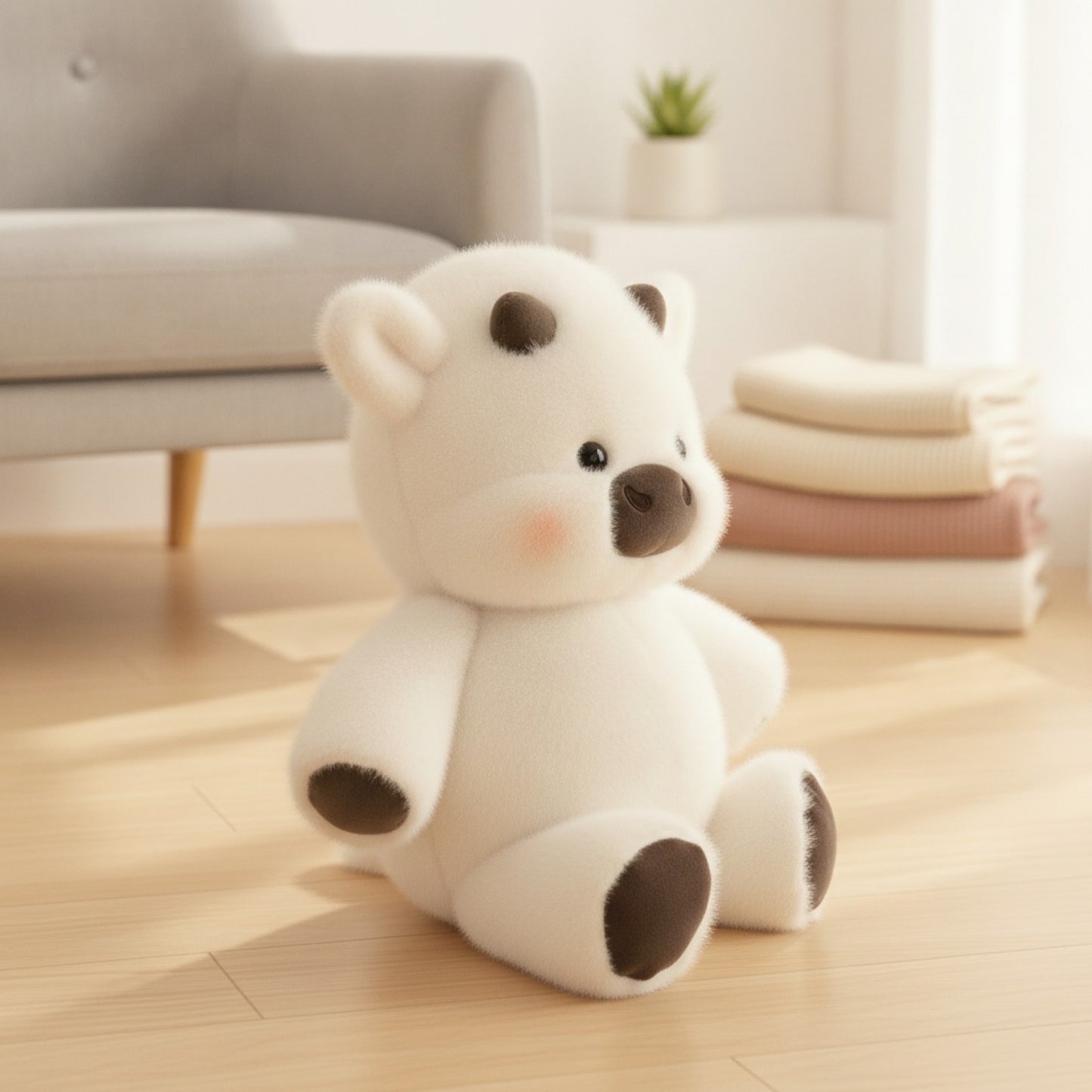 Cochon en Peluche Doux 17,7 Pouces - Cadeau Créatif et Soutien Émotionnel (Blanc)