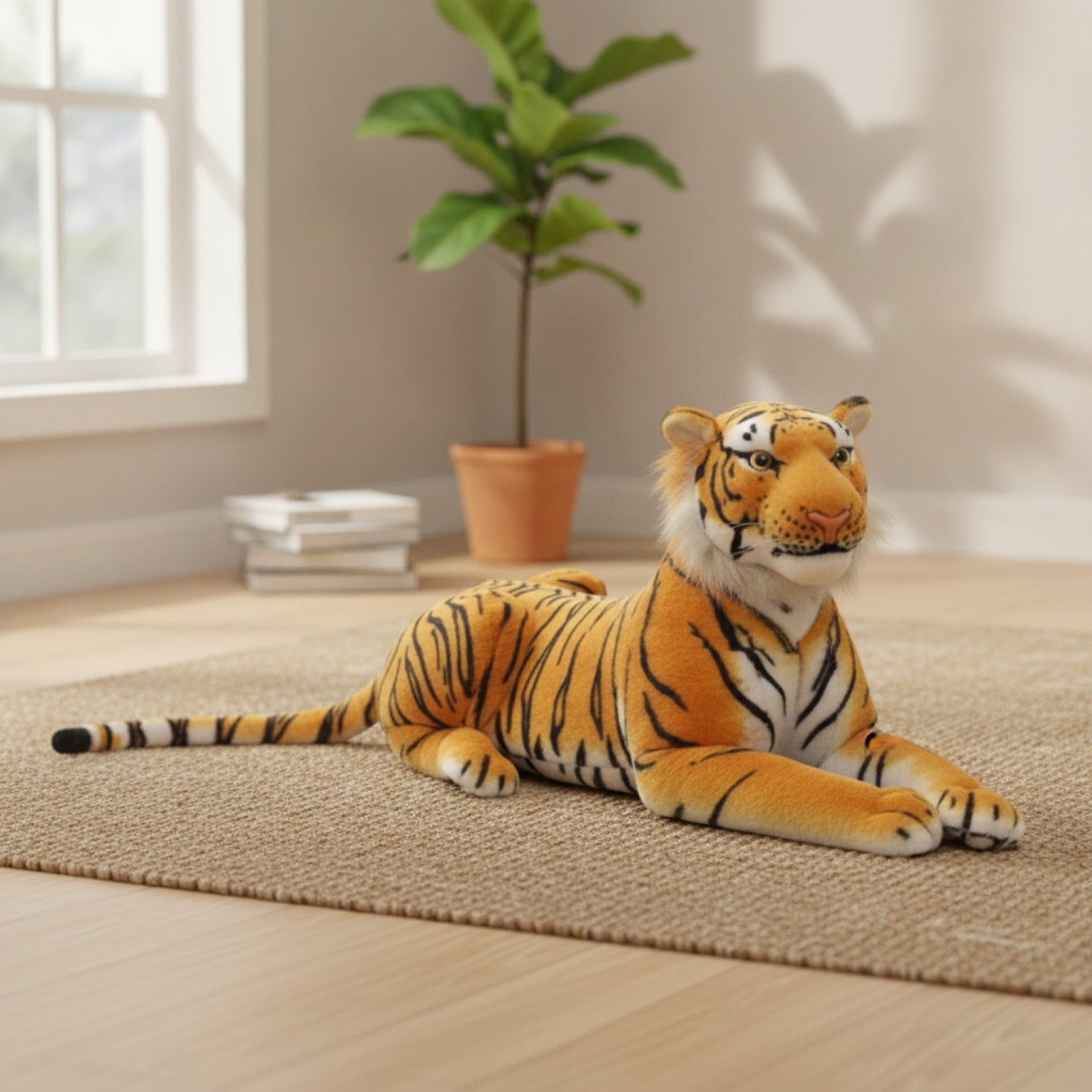 Peluche Géante Tigre Réaliste 75 cm - Douceur et Aventure Sauvage