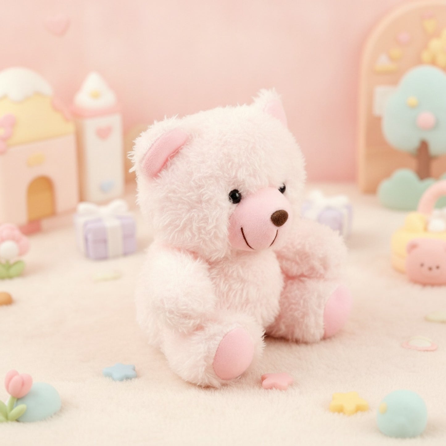 Mini Ours en Peluche Rose Doux - Lot de 1, 2 ou 5 - Idéal Cadeau Anniversaire, Baby Shower, Mariage