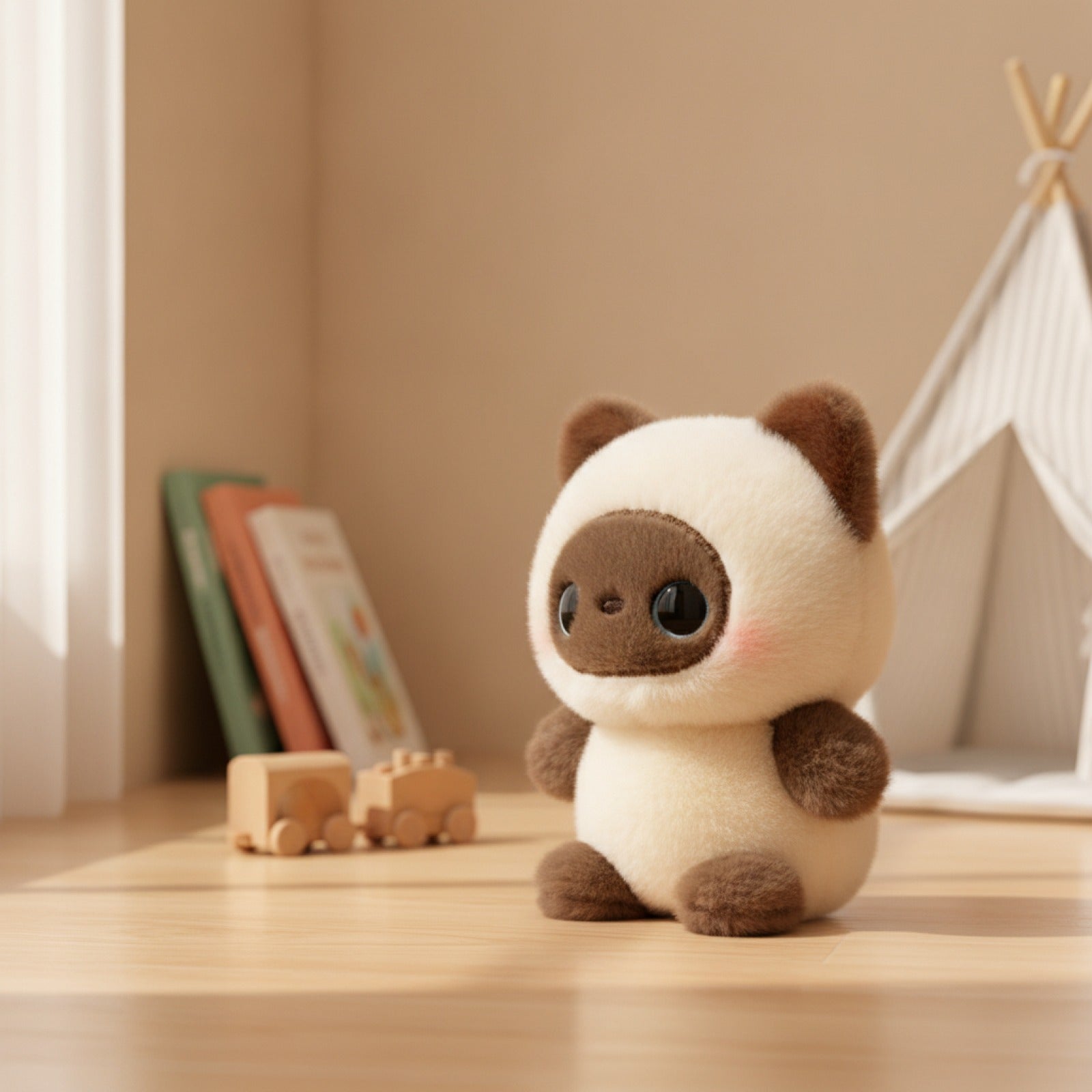 Peluche Chat Siamois Kawaii 15cm - Cadeau Enfant Doux