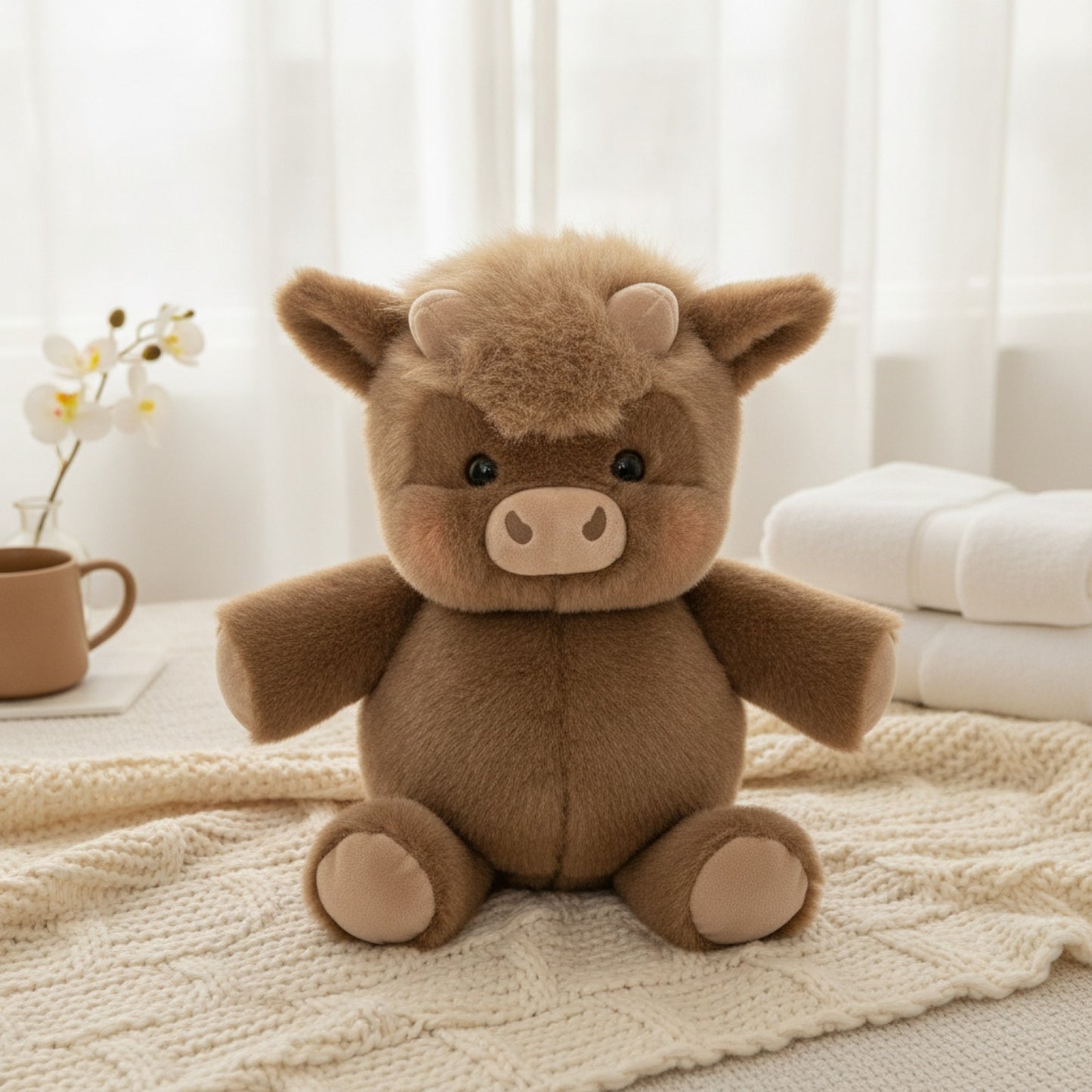 Cochon en Peluche Doux "Orchidée" - 45 cm, Cadeau Créatif et Soutien Émotionnel