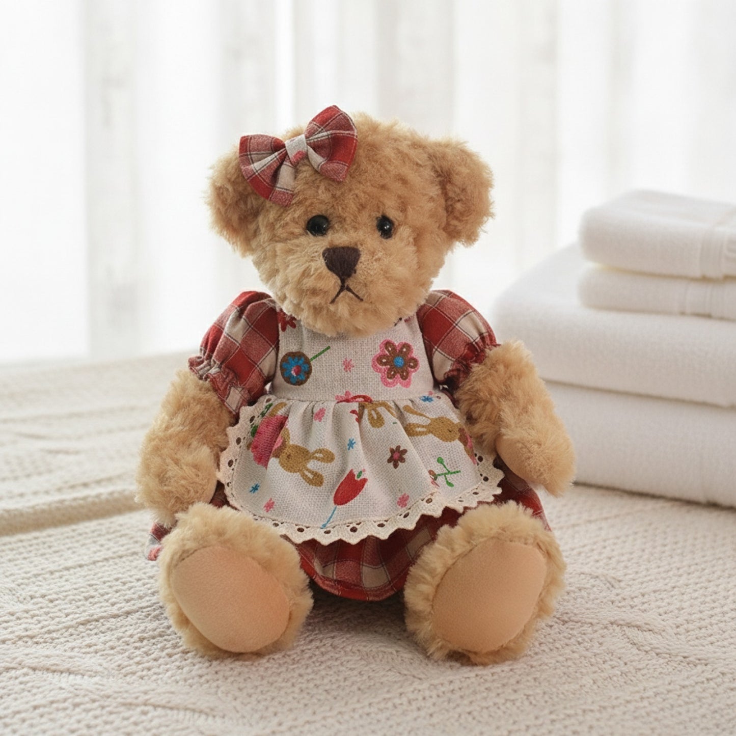 Lot de 2 Oursons en Peluche Kawaii 26cm - Cadeau Idéal pour Filles et Petites Amies