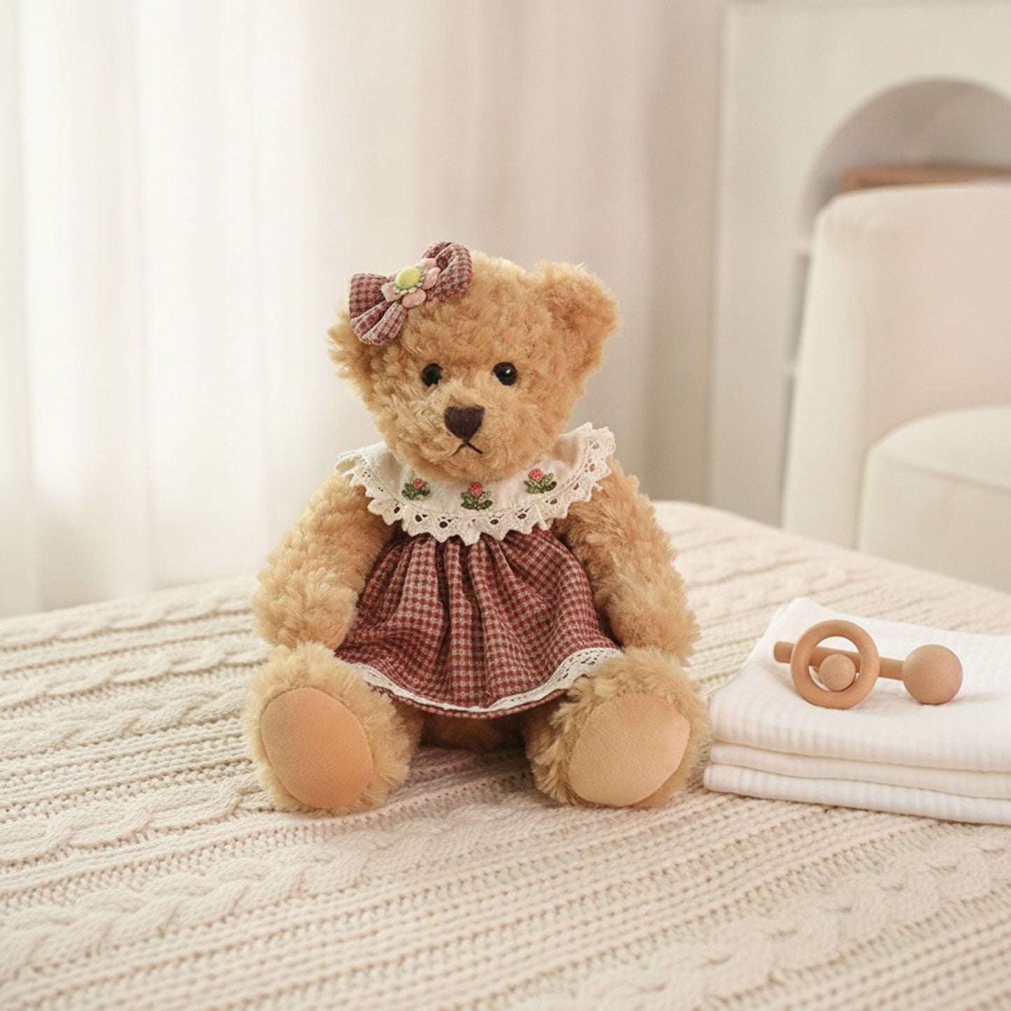 Lot de 2 Ours en Peluche Kawaii 26cm - Cadeau Idéal pour Filles et Petites Amies