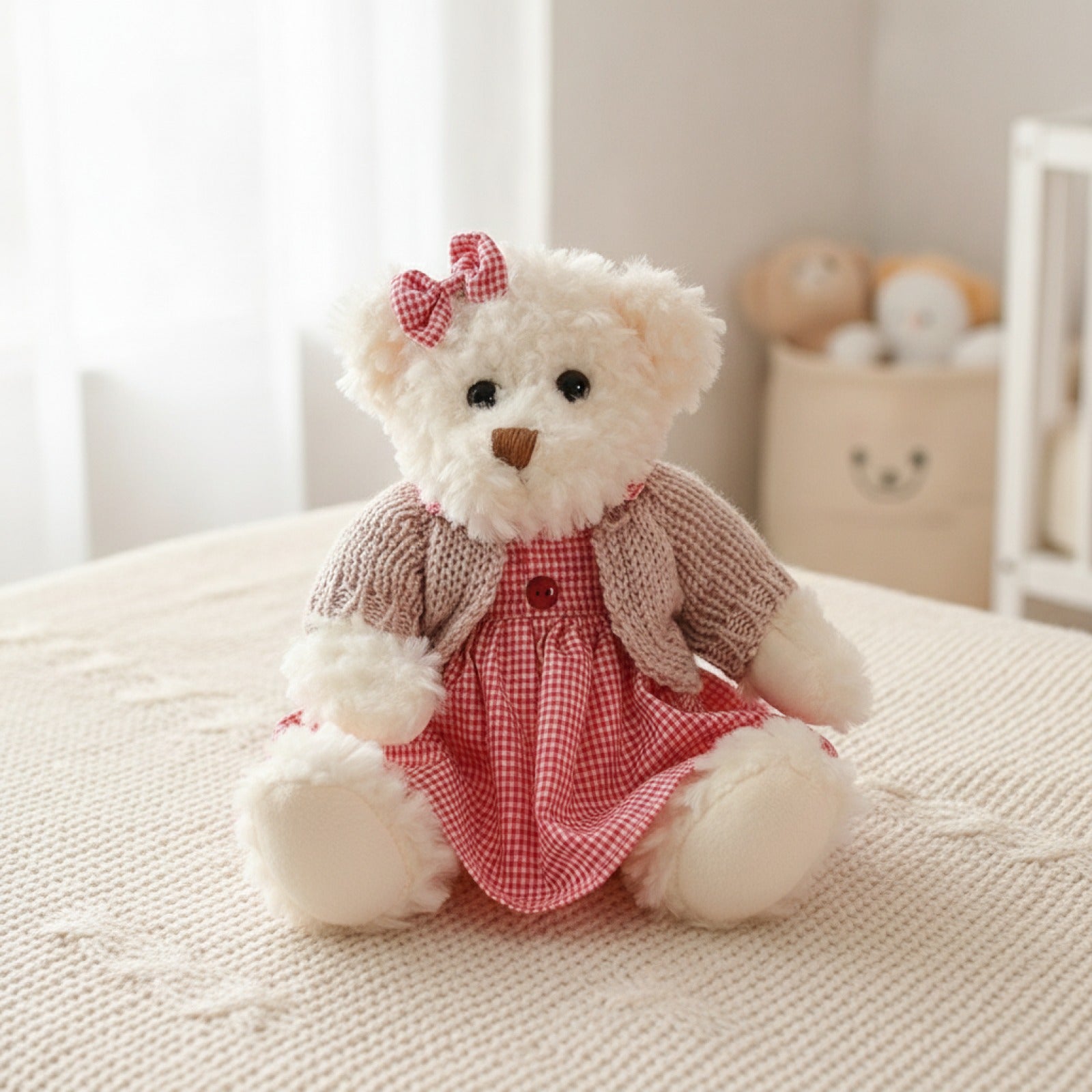 Lot de 2 Oursons en Peluche Kawaii 26cm - Cadeau Idéal pour Filles et Petites Amies