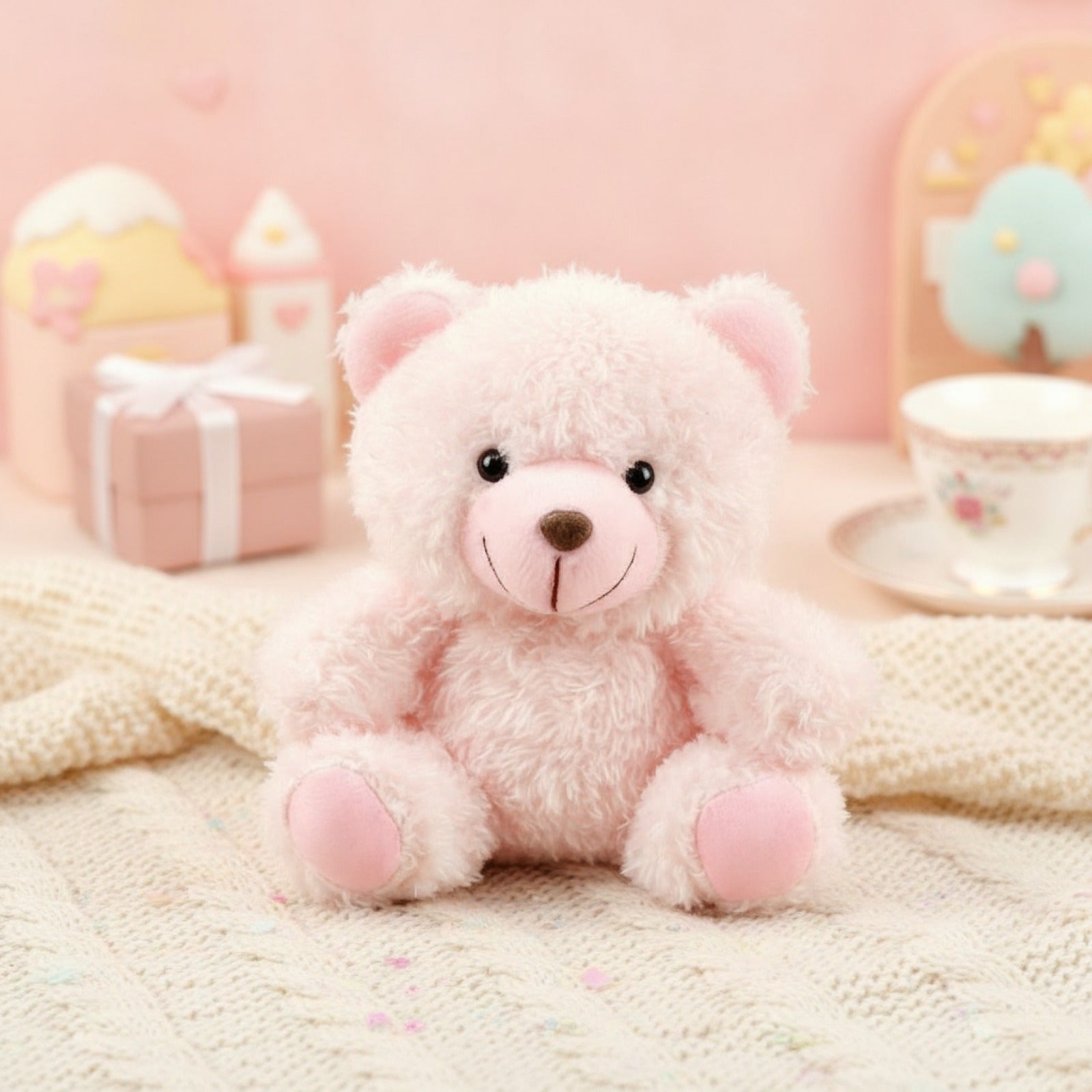 Mini Ours en Peluche Rose Doux - Lot de 1, 2 ou 5 - Idéal Cadeau Anniversaire, Baby Shower, Mariage