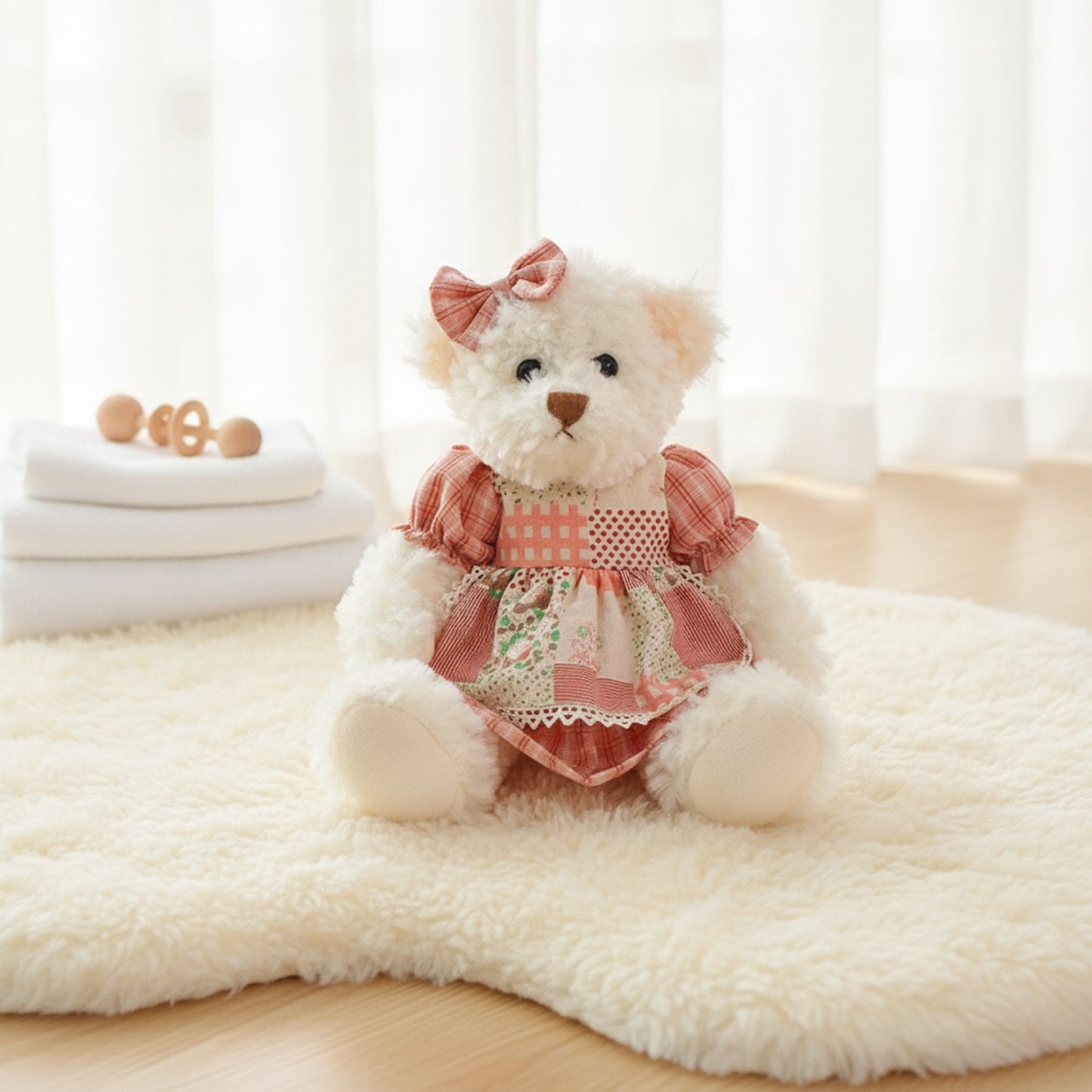 Lot de 2 Ours en Peluche Kawaii 26cm - Cadeau Idéal Filles & Bébé