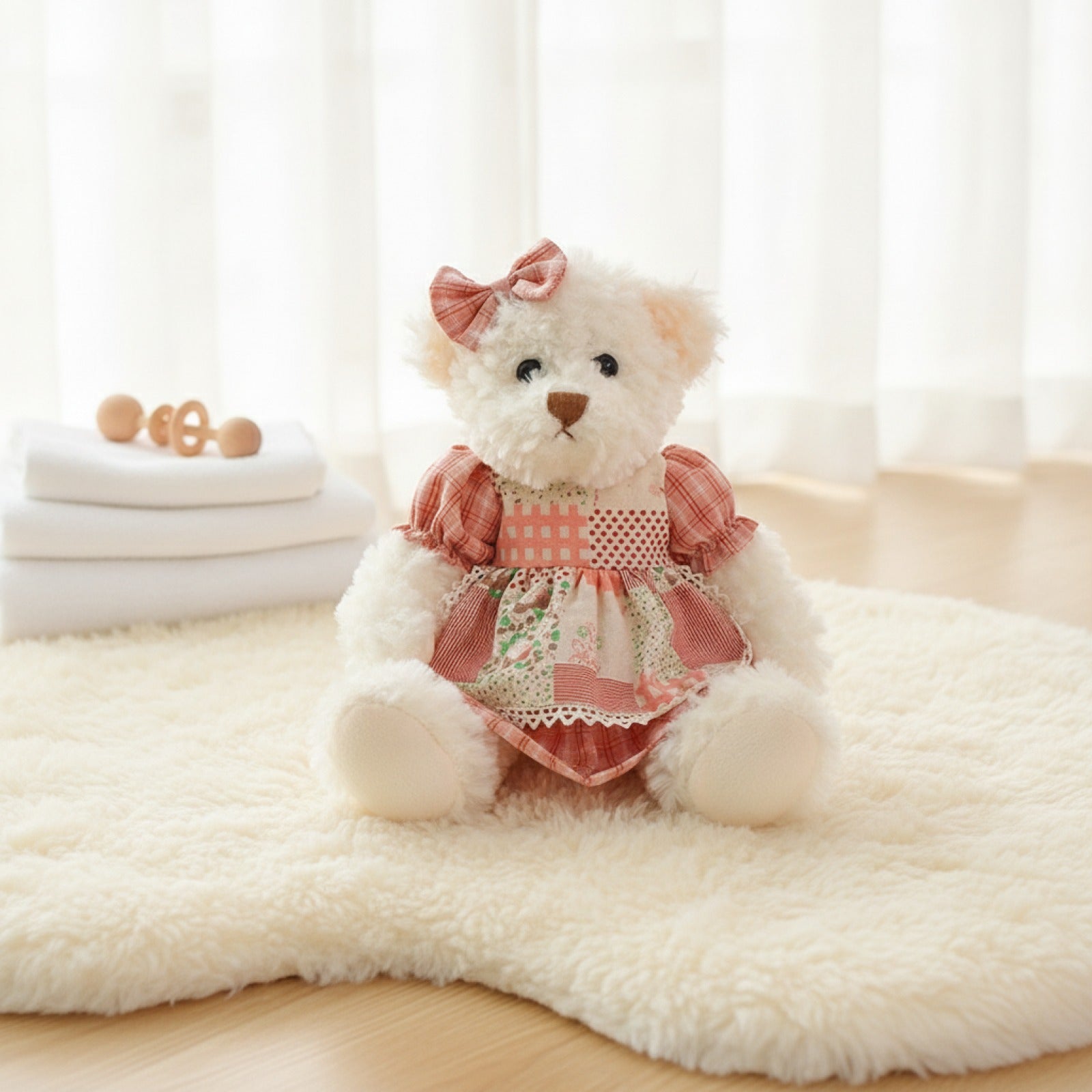 Lot de 2 Ours en Peluche Kawaii 26cm - Cadeau Idéal Filles & Bébé