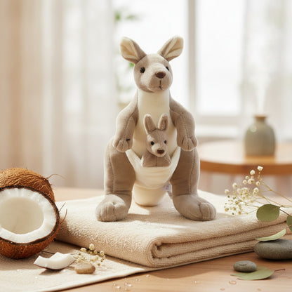 Peluche Kangourou Mère et Bébé - Cadeau Doux et Créatif pour Enfants
