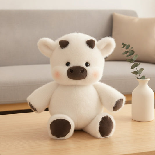 Cochon en Peluche Doux 17,7 Pouces - Cadeau Créatif et Soutien Émotionnel (Blanc)