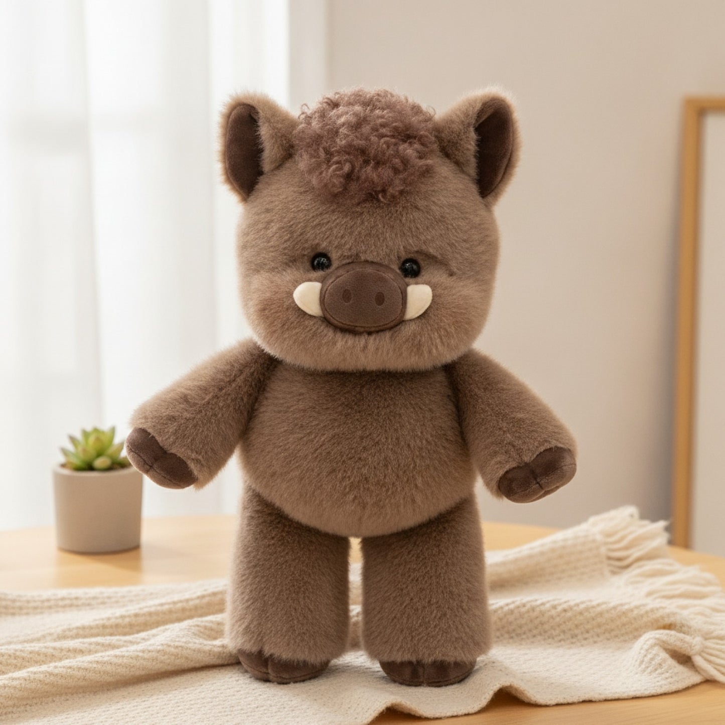 Cochon en Peluche Doux Rose - 45 cm, Cadeau Créatif et Coussin Émotionnel