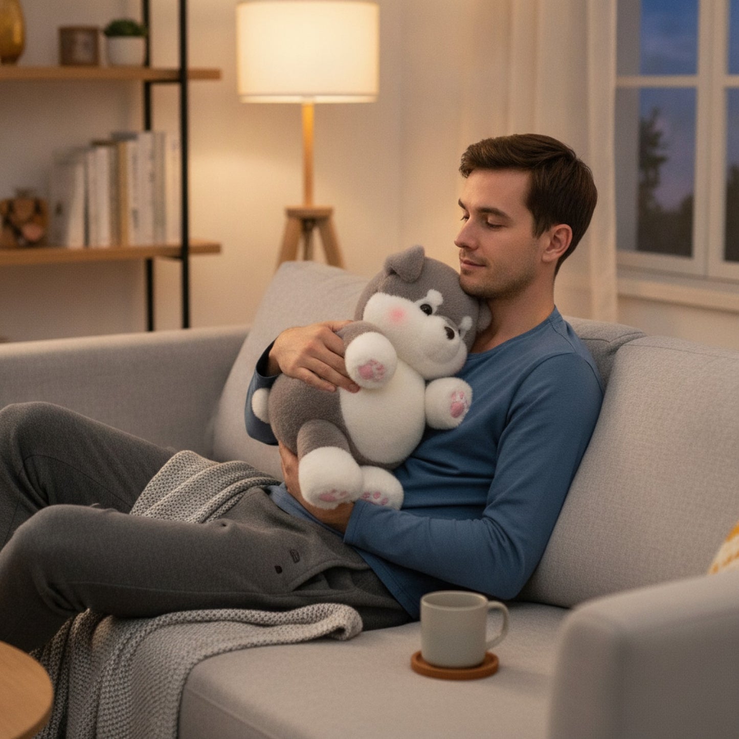Cochon en Peluche Doux - Coussin Mignon et Confortable (17,7 pouces, Brun Sable)