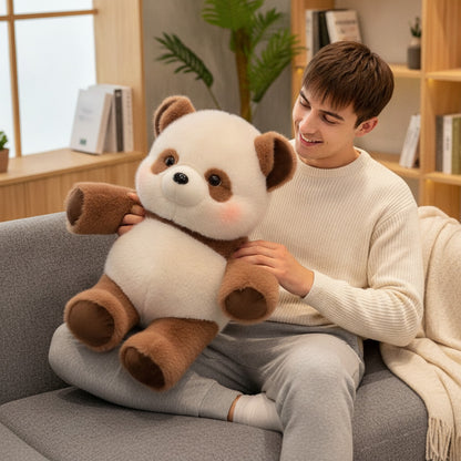 Peluche Panda Brun Kawaii 45cm - Coussin Doux & Cadeau Original