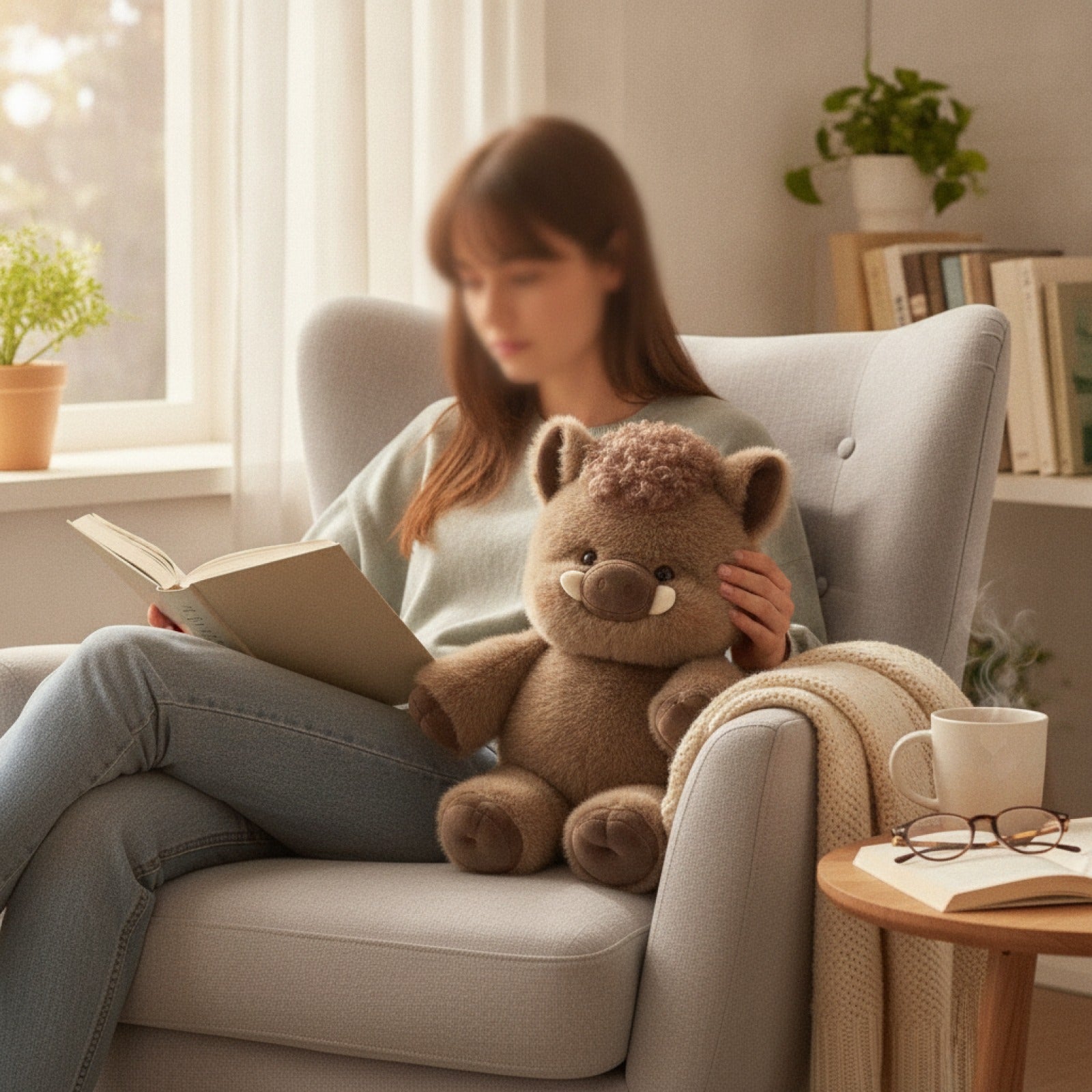 Cochon en Peluche Doux Rose - 45 cm, Cadeau Créatif et Coussin Émotionnel