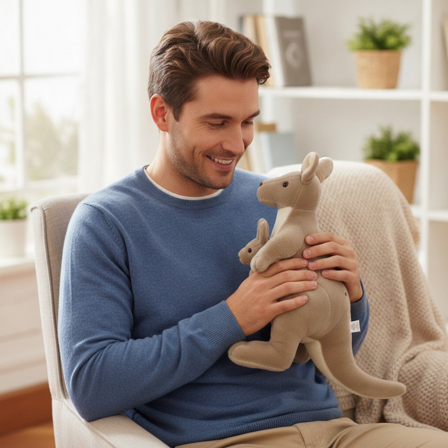 Peluche Kangourou Mère et Bébé - Cadeau Doux et Créatif pour Enfants