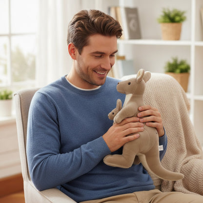 Peluche Kangourou Mère et Bébé - Cadeau Doux et Créatif pour Enfants