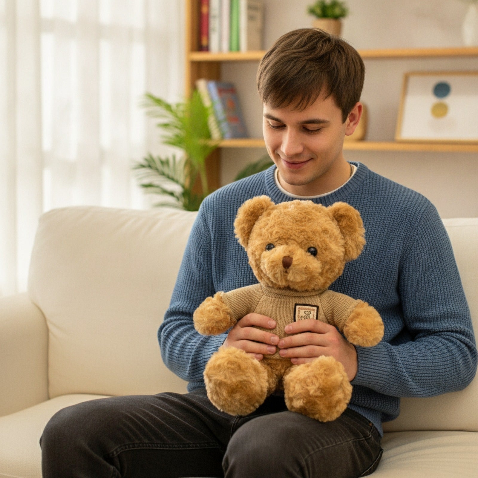 Ours en Peluche 30cm avec Pull - Cadeau Enfant Adorable