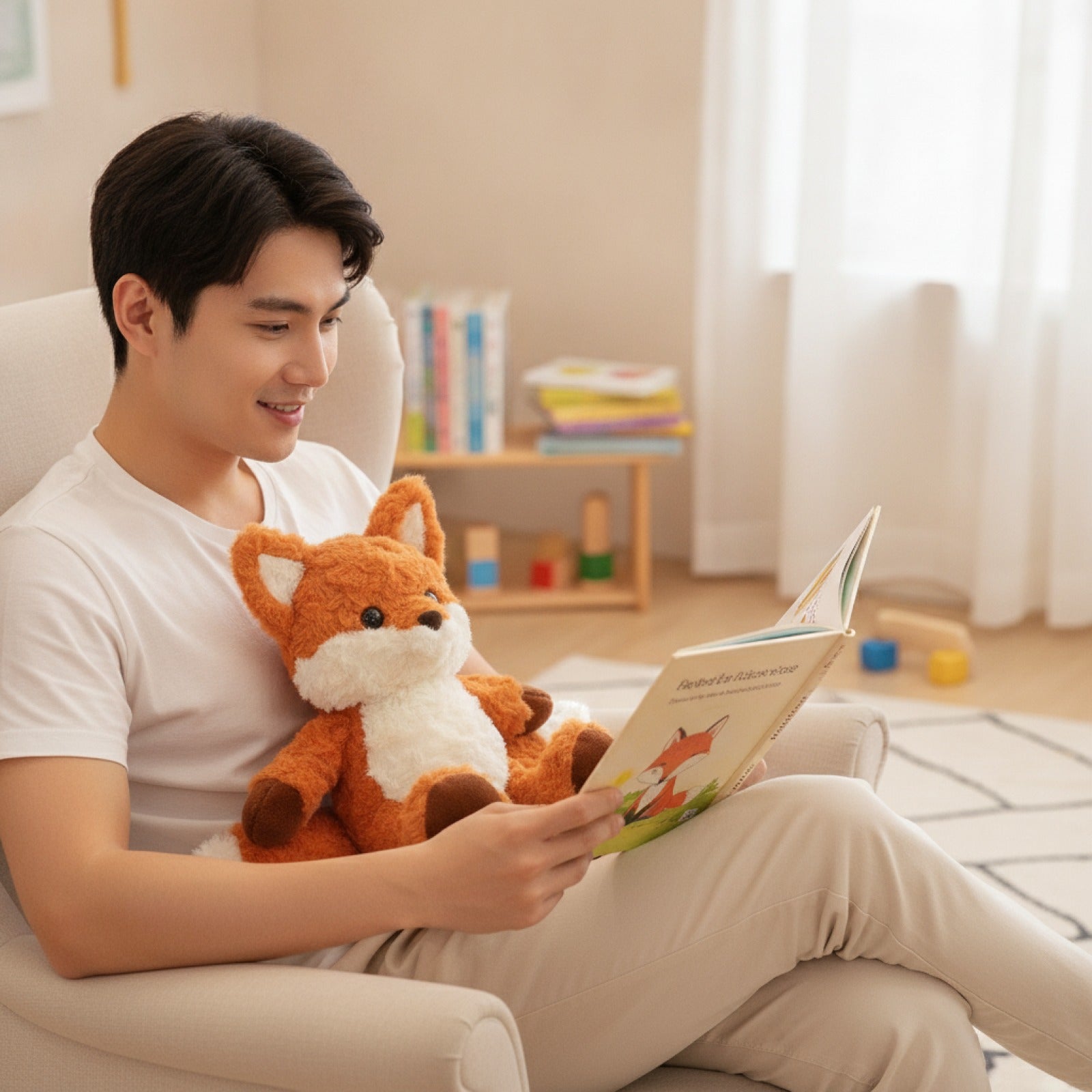 Peluche Renard Doux 35cm - Jouet Bébé Cadeau Anniversaire