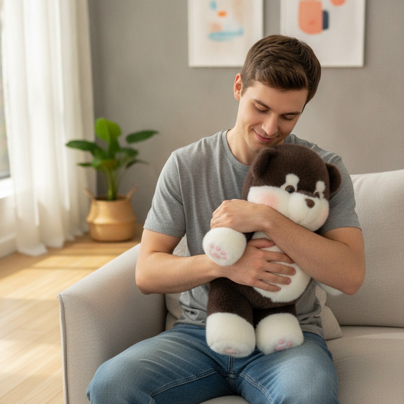 Cochon en Peluche Doux - Coussin Mignon 17,7 Pouces - Cadeau Créatif & Soutien Émotionnel