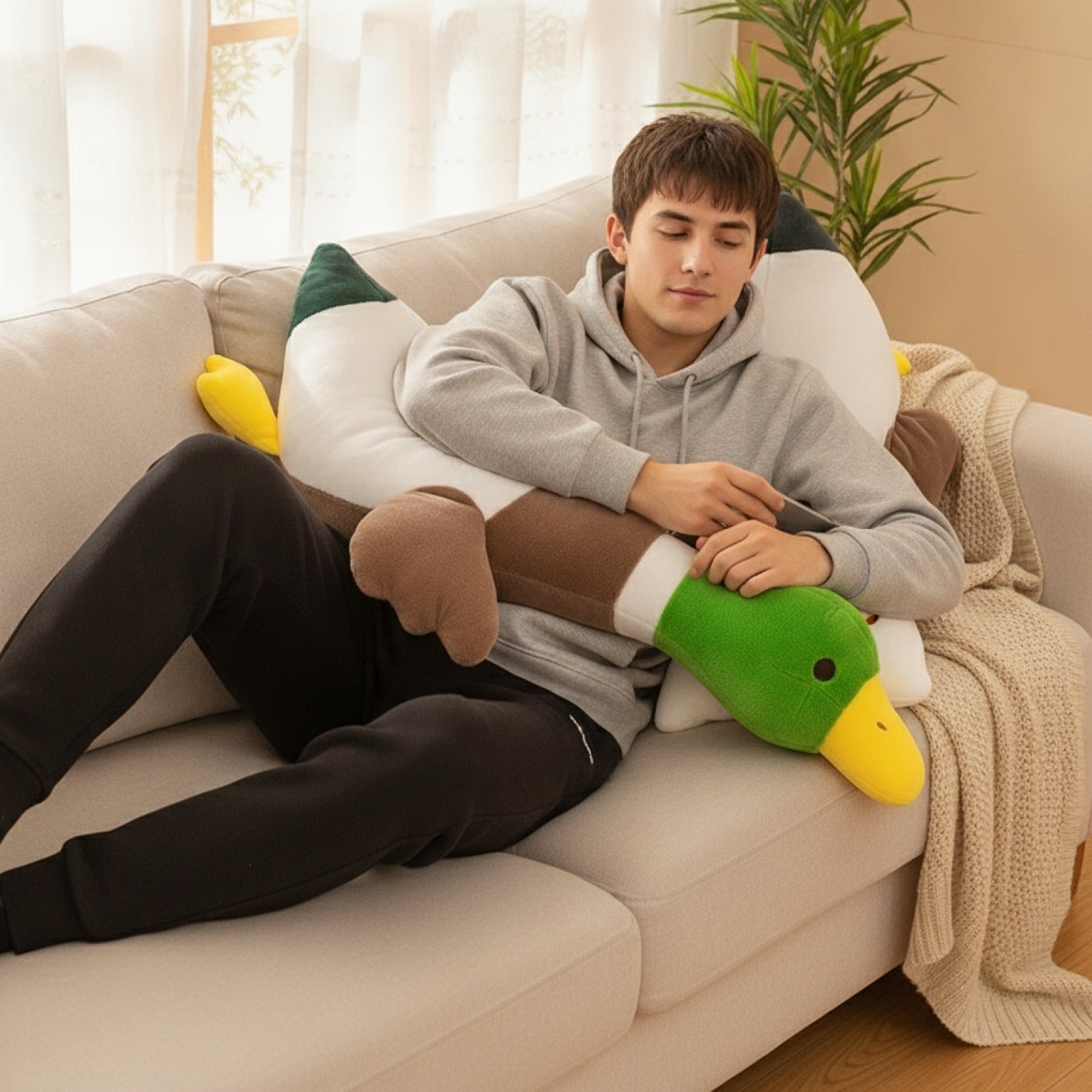 Peluche Canard Moelleux : Oreiller Doux & Décoration Animale Mignonne