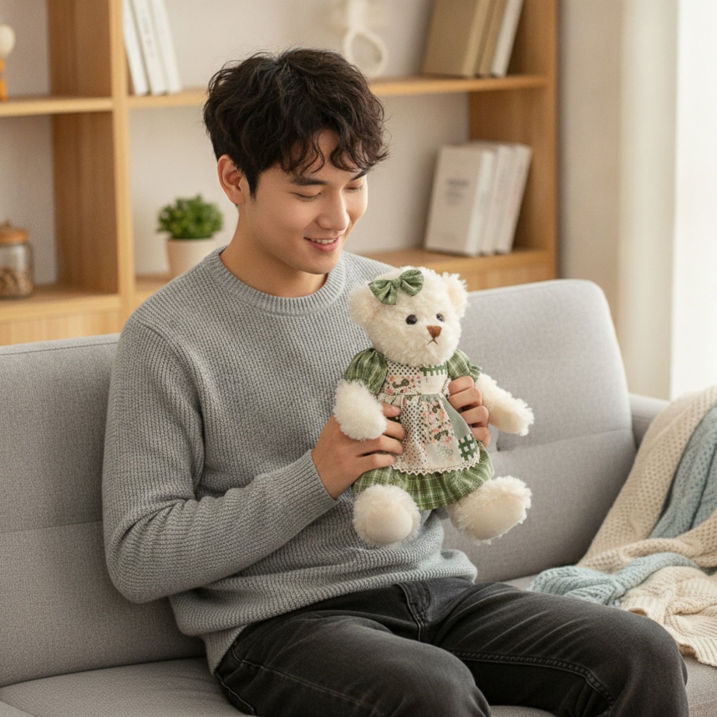 Lot de 2 Ours en Peluche Kawaii 26cm - Cadeau Idéal pour Filles et Petites Amies