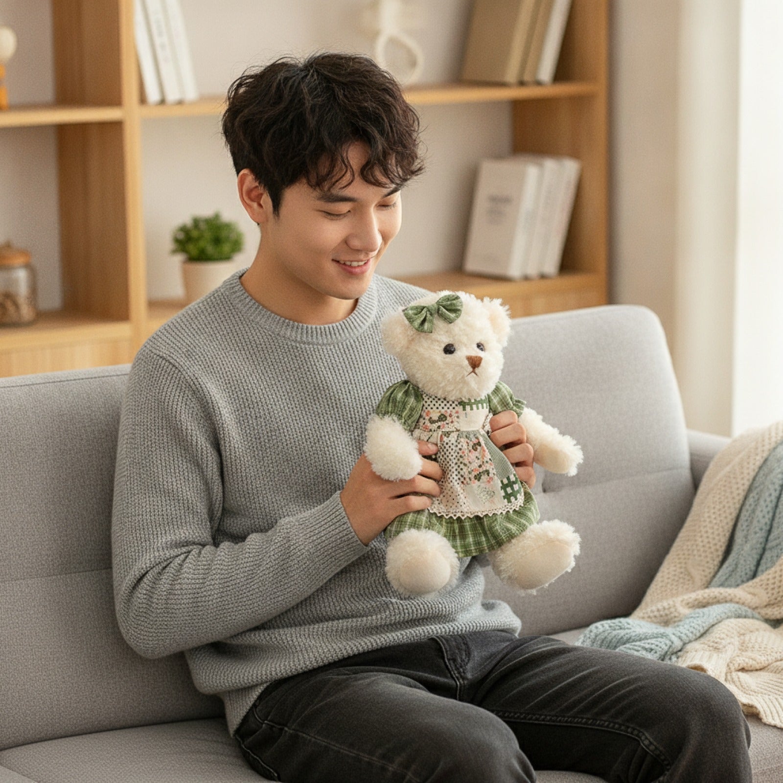 Lot de 2 Ours en Peluche Kawaii 26cm - Cadeau Idéal pour Filles et Petites Amies