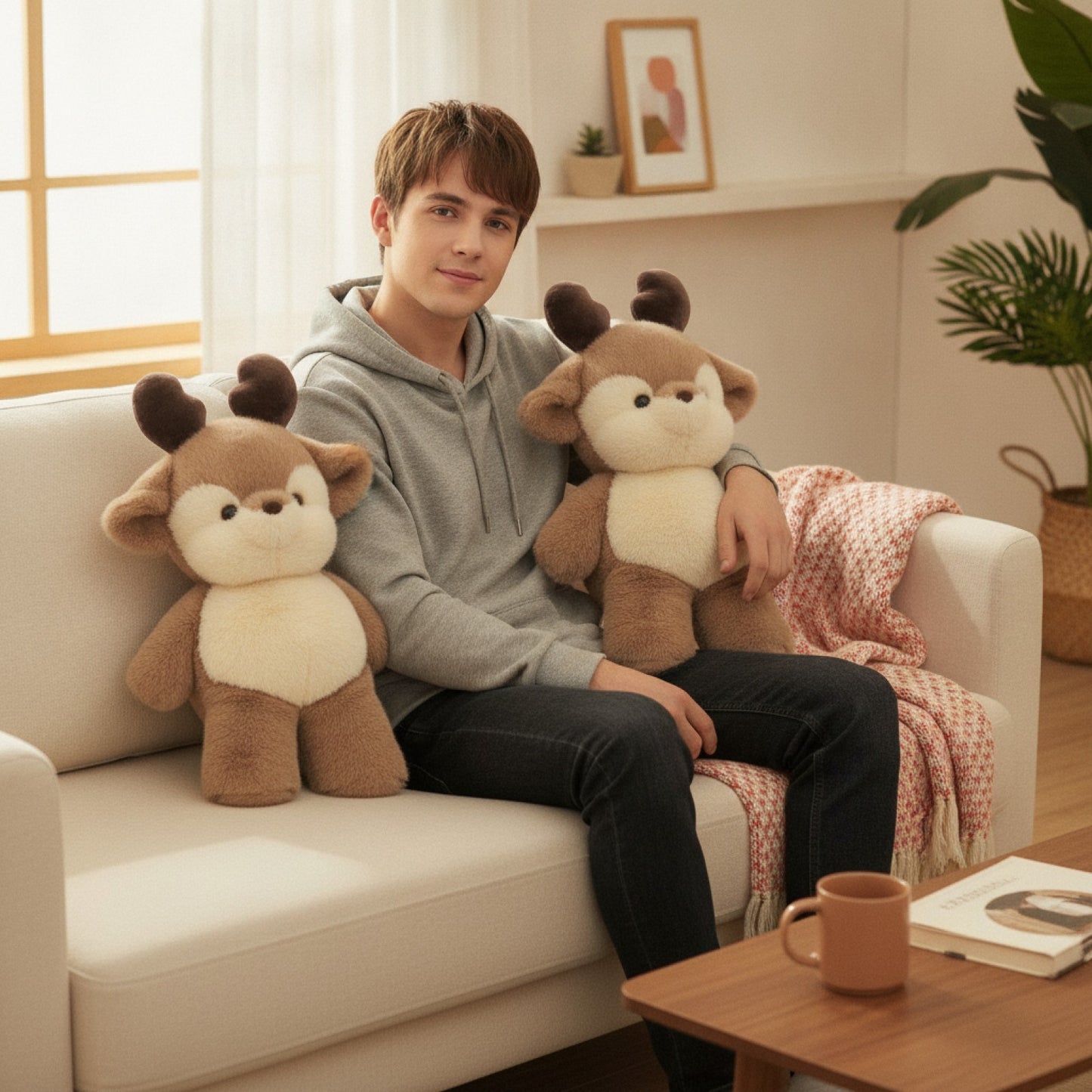 Cochon en Peluche Doux et Mignon - 17,7 Pouces - Corail Clair