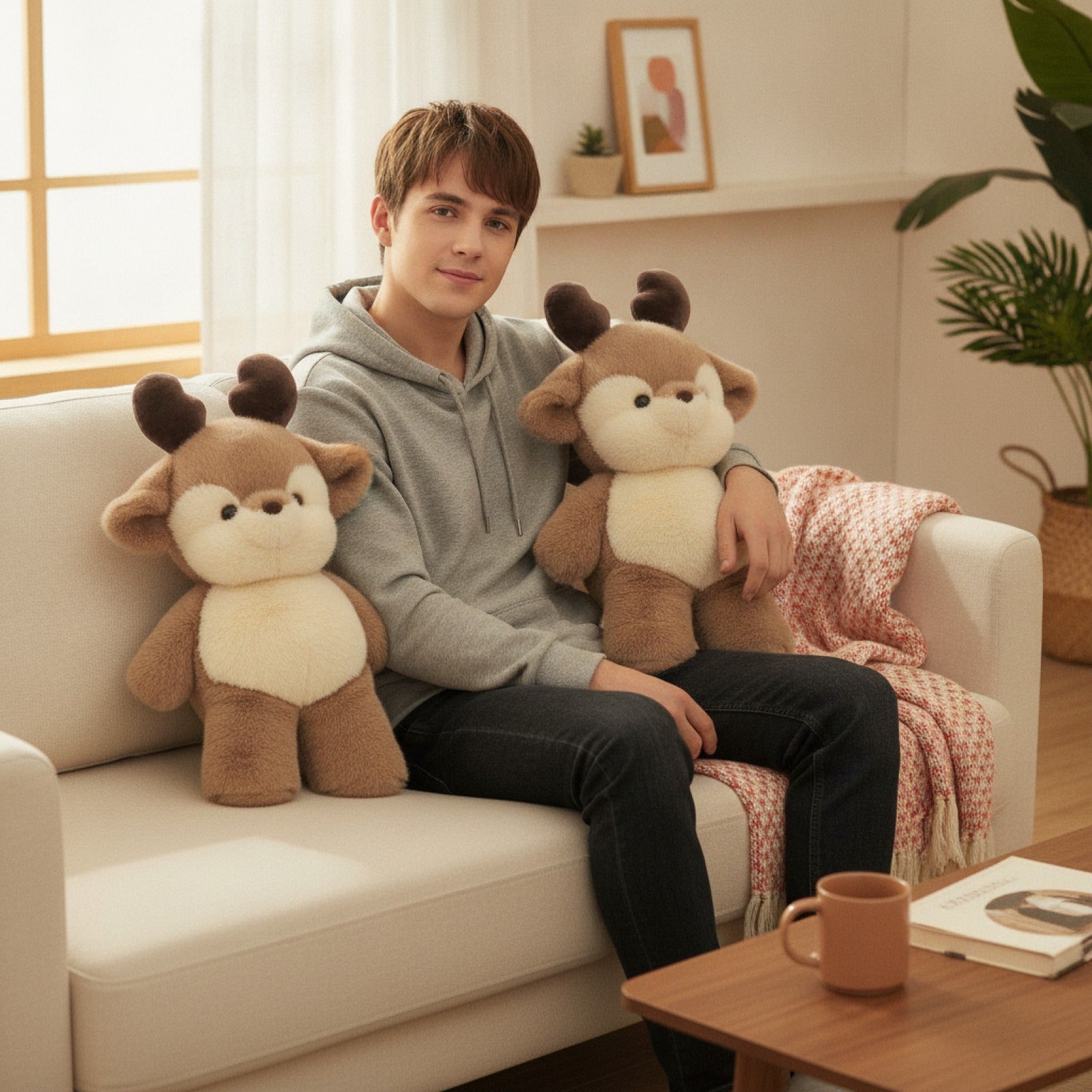 Cochon en Peluche Doux et Mignon - 17,7 Pouces - Corail Clair