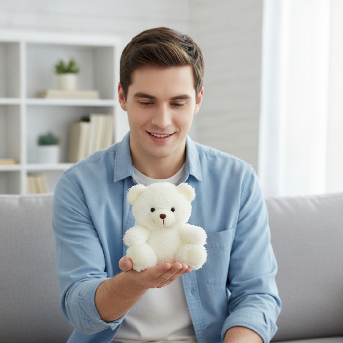 Mini Ours en Peluche Blanc Doux - Lot ou à l'unité pour Fêtes et Cadeaux