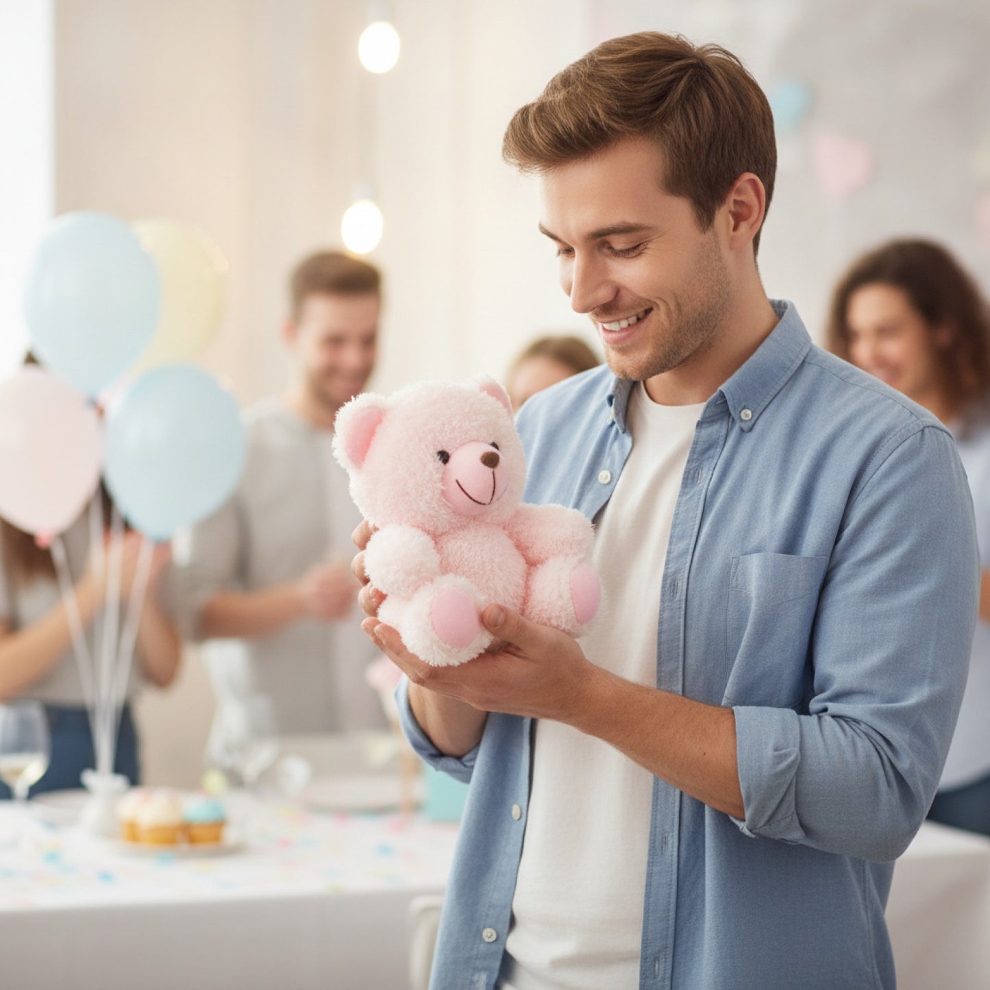 Mini Ours en Peluche Rose Doux - Lot de 1, 2 ou 5 - Idéal Cadeau Anniversaire, Baby Shower, Mariage