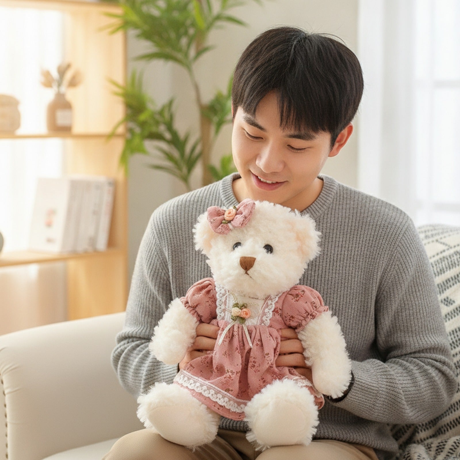 Lot de 2 Ours en Peluche Kawaii 26cm - Cadeau Idéal Fille & Bébé